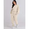 Anrabess Women's Two Piece Outfits Sweatsuit Lounge Matching Set Sweatshirt Jogger Pants Sweat Set Tracksuit