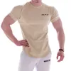 Nova secagem rápida Fitn Sports T-shirt masculina de manga curta Verão Fitn Wear Casual Wear W2Ql #