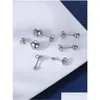 Stud Earrings Zs 16P/18P/Lot 20G Chic Crystal For Women Heart Ball Stainless Steel Ear Studs Set Girl Pearl Jewerly Drop Delivery Jewe Oto0V