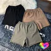 2022 Seas 6 Shorts Kanye West Blank Shorts Hommes Femmes 1: 1 Poches à fermeture éclair de haute qualité Terry Cott Hip Hop Solid Ye Breeches 15rs #