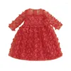 Girl Dresses Kid Baby Butterfly Tulle Dress Valentine S Day Short Sleeve 3D Sweet Princess Party Spring Summer