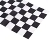 Décoration de fête 10pcs / Set Damier Carré Noir Blanc Vérifié Petit Durable Facile Assembler Bars Main Agitant Clubs Drapeau De Voiture De Course Portable