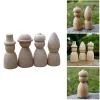 Crafts 20pc Wooden Peg Doll Beech Unfinished Wood Shapes Morden Craft Wood Loose Parts DIY Accessories for Home Decoration