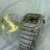 Moissanite Watch Hip Hop Bust Down 41mm män Iced Out Branded Watch VVS Baguette Setting