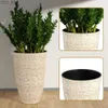 Vasos de plantadores de 21 polegadas de altura conjunto de 2 plantadores para plantas de interior ao ar livre grandes vasos de flores redondos plantadores de árvores decorativas modernas 240325