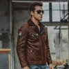 men's Genuine Leather jacket pigskin real leather jackets with faux fur shearling motorcycle bomber jackets aviator coat men s4nz#