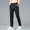 sommar ny stretch casual byxor män tunn mjuk fi busin elastiska koreanska smala manliga klädbyxor grå svart grön n4ra#