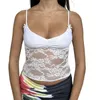 Kvinnors tankar Kvinnor Floral Lace Cami Tank Top Sleeveless Spaghetti Strap Camisole Y2K Slim Fit Going Out Crop Shirt