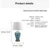 Table Lamps TEMAR Contemporary Ceramic Lamp LED Creative American Style Blue Desk Light For Decor Home Living Room Bedroom