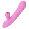 Sälj Telescopic Vibration Rod Warm Tongue Slicking Female Clitoris Stimulerande Masturbation Device Adult Sexual Products 231129