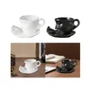 Kupalar, 260ml minimalist insan yüzü kupa benzersiz çay bardağı ve tabağı seti ofis için doğum günü romantik ev aile