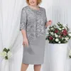 2023 Plus Size Midi Dress 5xl Elegant Oneck Highwaist Embroidery Lace 34 Sleeve Lady Evening Female Clothing Robe 240315