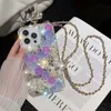 Telefon Kılıfı İPhone 15 için Lüks Glitter iPhone Kılıfları 14 Pro Max 13 12 11 Tasarımcı Bling Köpüklü Rhinestone Elmas Jeweled 3D Kristal Parfüm Şişesi Gül