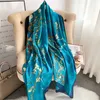 Sarongs Luxusmarke Seidenschal Frauen Langer Schal mit muslimischem Kopftuch Schal Pashmina Damen Strand Stein Bandana Brunnen Pareo 90 * 180 cm 24325