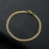 Catena Nuova Larghezza 4MM Acciaio Inossidabile 316L Oro Nero Bracciale a catena Moda Semplice Regalo Gioielli 18/20CM 24325