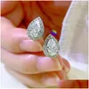 Studörhängen S925 Sier Ear High Carbon Diamond 5 8mm päronformat vattendroppe zirkon mångsidig örhänge smycken leverans otsec