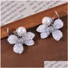Stud Earrings Butterfly Temperament Gradual Color No Ear Holes Clips Versatile Gift Wholesale For Girls Drop Delivery Jewelry Otnhp
