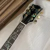 Stokta Yeni Varış 43# Akustik (Elektrik) Gitar J200 Gerçek Abalone Kakılış Maddi Odun AAA Akçaağaç Abanoz Kıvranı/Köprüsü, Doğal Kemik Somun/Eyer 202402