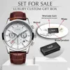 Lige Top Luxury Fashion Leather Strap Quartz Men Watches Casual Date Male Male WlistWatches Homme Montre Clock Box 210310220T