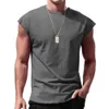 Hommes T-shirt d'été manches hommes T-shirt confortable respirant gilet décontracté col rond hommes été gilet vêtements usage quotidien Z70A #