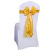 Chair Covers Wedding Sash Ribbon Bow Tie For Rhinestone Buckle Band Party Decorat