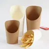 Wegwerpbekers Rietjes 50 stuks Chip Cup Ijs Afhaalmok Frieten Container Draagbaar Papier Kraft