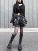 Skirts Ruibbit Original Japanese Harajuku Style Girl High Waist Ruffles Cute Black Denim Pleated Skitrs Preppy Mini Shorts