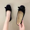 Casual Shoes Style Square Toe Shallow Mouth Bow Decoration Solid Color Fashion Loafers Soft Sole Comfortable Flat Women's