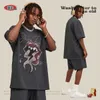 Mens Wear Spring/summer 305g Funny Rock Print Short Sleeved American Street Loose Fashion Brand T-shirt for Men