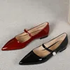 Chaussures décontractées en cuir brevet en cuir Mary Jane femme printemps élégant