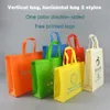 100pcs Imprimir em bolsa não tecida com dupla face com alça a bolsa de compras de presente de publicidade ambiental personalizada grátis 240322