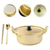 Caldeiras duplas 1 conjunto Ramen Noodle Pot Handle Cooking pequeno com tampa