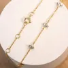 Braccialetti a maglie Bracciale in argento sterling 925 placcato oro 18 carati con zirconi lucidi per le donne Ragazza Temperamento coreano Regali di gioielli squisiti