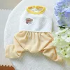 Dog Apparel Button Fastening Pet Clothes Soft Color-blocking Design Jumpsuit Comfortable Small Bodysuit For Supplies