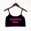 Serbatoi da donna Daddy's Girl Crop Top Pink Lettere Stampare Top estive Tops Sexy Elastic Cotton Camis Sleeveless Tank Bar Women Women