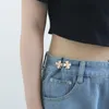 1 par de pantalones de trébol de cuatro hojas Clip de ajuste de cintura a tope Cierre ajustable para jeans Hebilla desmontable Pin de metal Accories 41q7 #