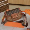 Designer Shoulder Bag for Free Shipping High Beauty Saddle Bag New Versatile Fashionable Womens Old Flower Light Luxury Crossbody Middle Age Single Shoulder