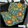 Car Seat Covers Ers Yellow Beautif Flower Pattern Protection Clean Device Front Rear Sleeve For Women Men Soft Interesting Drop Delive Otkum