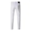 2024 Purple Brand Jeans Men's Jeans Slim Fit Skinny Solid White Denim Pants Streetwear Pants