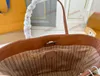 Sac à provisions en paille pour femmes, fourre-tout de styliste, sac de plage brodé, sac seau rétro écologique, sac à bandoulière à main, nouvelle mode