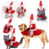 Coletes traje de cão de santa natal roupas para animais de estimação papai noel equitação trajes cosplay festa vestir-se cães gatos roupa