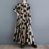 Casual Dresses SuperAen 2024 Spring Korean Style Loose Dot Printed Dress Fashion Elegant Big Swing Long