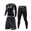 Män compri set Running Tights Workout Fitn Training Tracksuit LG ärmar Skjortor Sport Suit MMA RGARD BOXING JERSEYS U1TP#