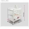 Babybedjes Multifunctioneel vervangingslabel voor babybedjes, massief houten draagbaar doucherek met kiesstation, met kussen L240320