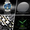 Wristwatches OLEVS Mens Luxury Multi functional Waterproof Luminescent Stainless Steel Calendar/Week Display Business Top Quartz MensC24325