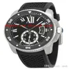 Luxury Wristwatch Caliber de Black Dial Rubber Herrklocka 42mm Automatisk herrklockor med Black Dial Dial Dial Herrklockor2465