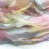 Materiale fiocco in nastro di organza di seta per decorazioni per feste, per ornamenti per capelli, confezioni regalo, nastri in pizzo - Bordo dorato da 60 mm/Onda con bordo bianco