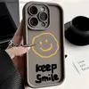 Capas de telefone celular Cartoon Simple Fashion Smile Face Capa de silicone para iPhone 15 14 13 Pro Max 12 11 Pro XR X XS Max 7 8 Plus SE 2020 Soft CoverY240325