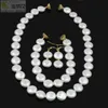 Boucles d'oreilles Collier 2024 12mm pièce de monnaie blanche naturelle collier de perles Bracelet boucles d'oreilles Aurora boucle magnétique ensemble de bijoux mode bricolage conception de Production L240323