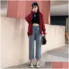 Womens Jeans Summer Women Casual Straight High Waist Trousers Pants For Ladies Grils Ankle Length Plus Size S-Xl Drop Delivery Apparel Otq0R